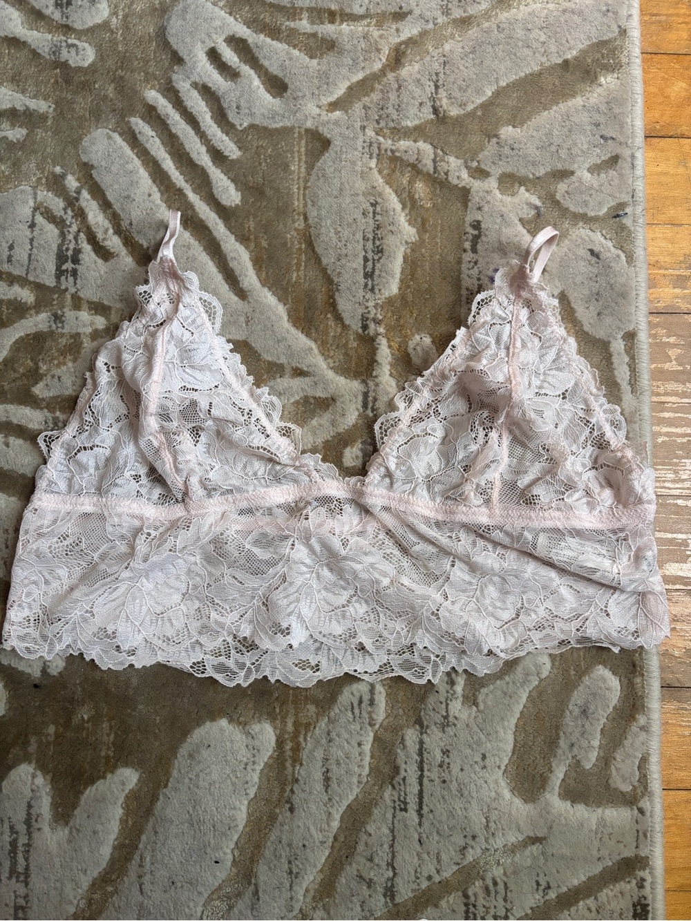 Free People Delicate Lace Bralette in Pale Blush